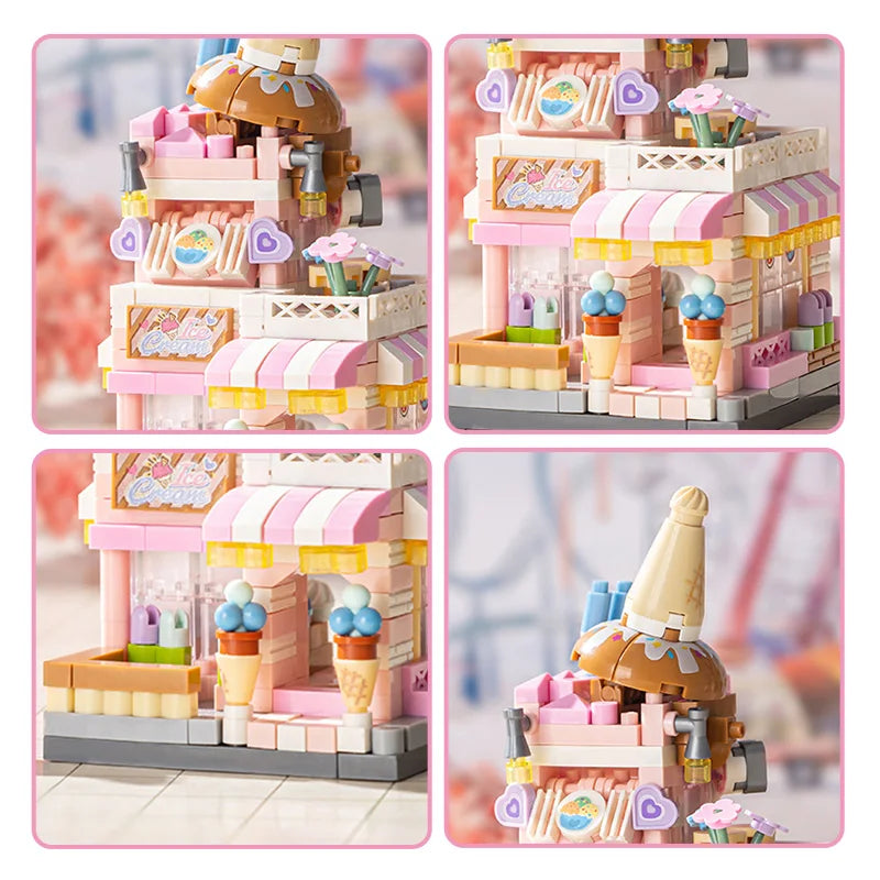 Mini Building Blocks - Ice Cream Shop Model Set