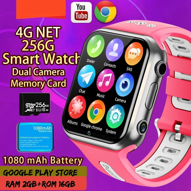 Android 9.0 4G GPS Smartwatch with Dual Camera and SOS for Kids