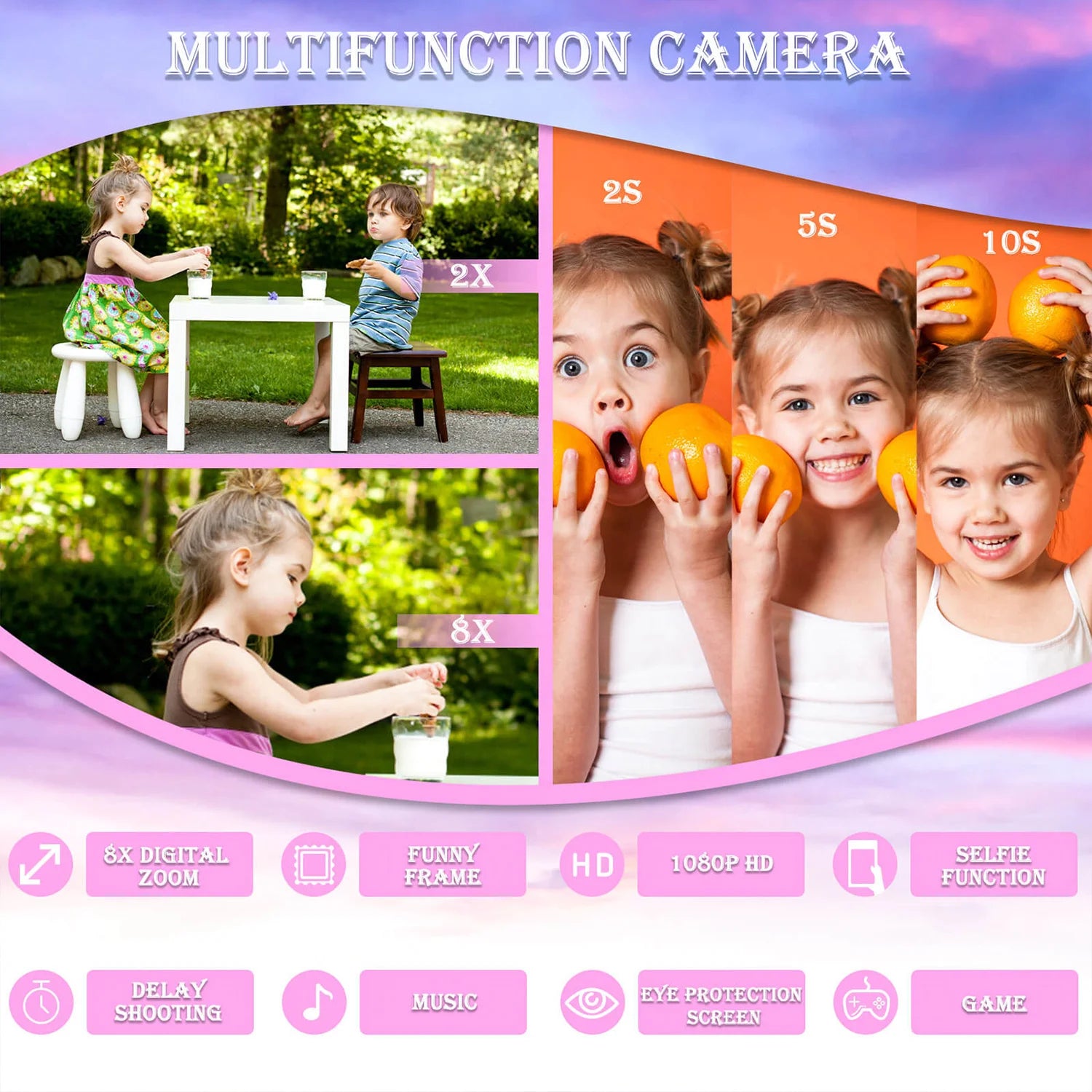 Mini Kid Camera Digital Camera Toys for Girls Boys 1080P HD