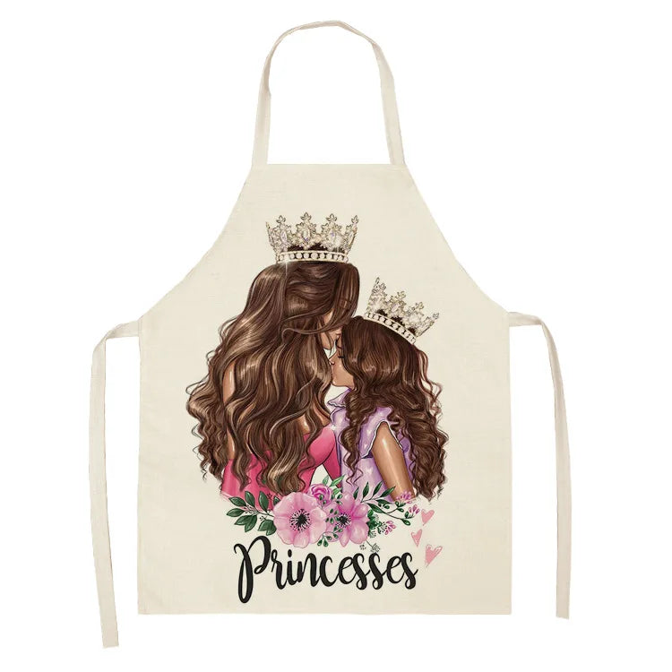 Parent-child Pattern Mother Daughter Apron Home Cooking Kitchen Linen