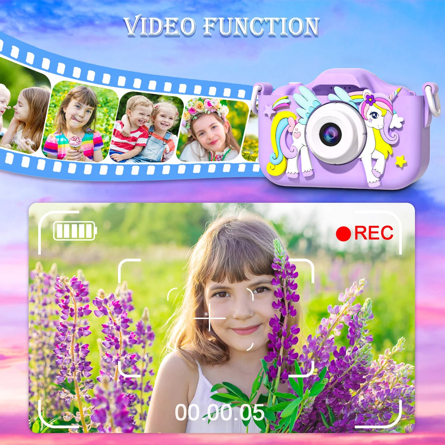 Mini Kid Camera Digital Camera Toys for Girls Boys 1080P HD