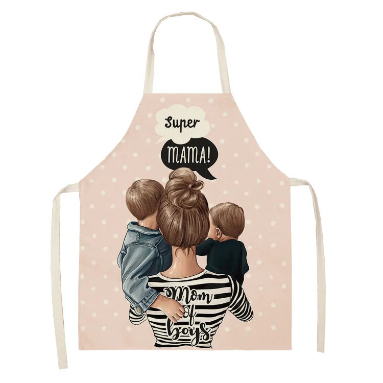 Parent-child Pattern Mother Daughter Apron Home Cooking Kitchen Linen