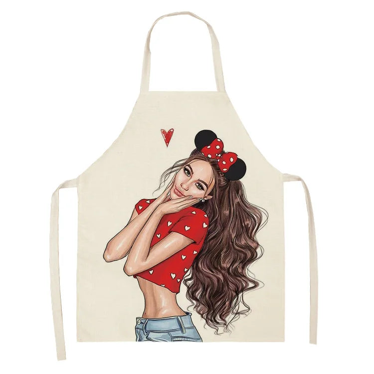 Parent-child Pattern Mother Daughter Apron Home Cooking Kitchen Linen