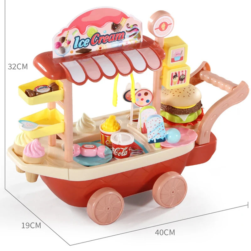 Children's Ice Cream Candy Trolley Cart Toy