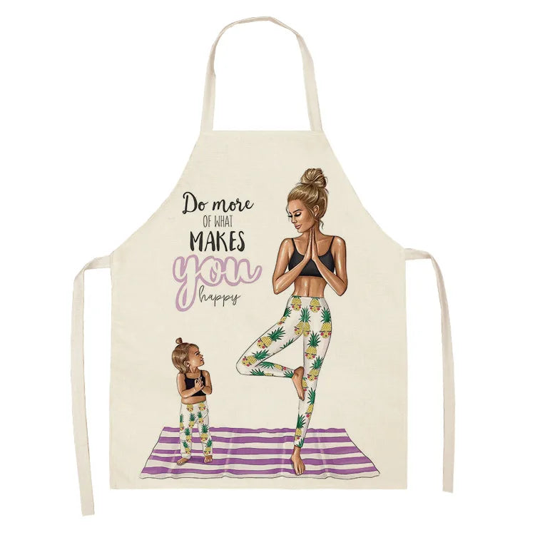 Parent-child Pattern Mother Daughter Apron Home Cooking Kitchen Linen