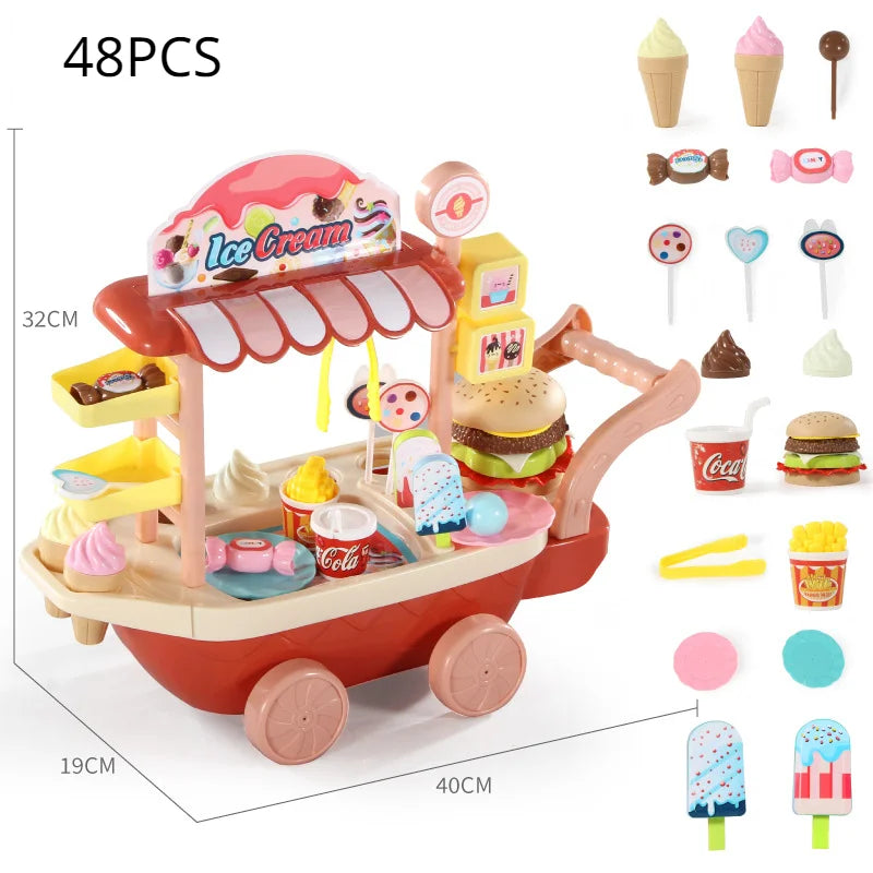 Children's Ice Cream Candy Trolley Cart Toy