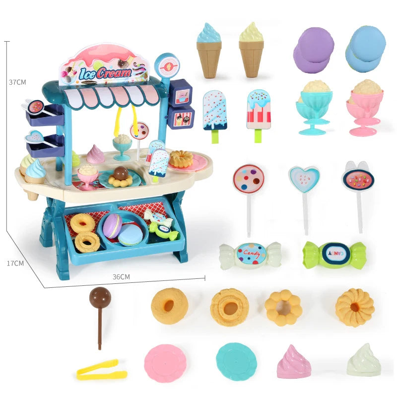 Children's Ice Cream Candy Trolley Cart Toy