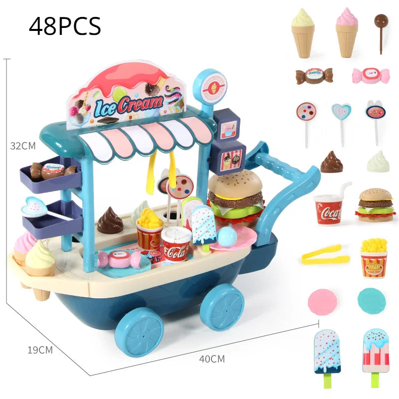 Children's Ice Cream Candy Trolley Cart Toy