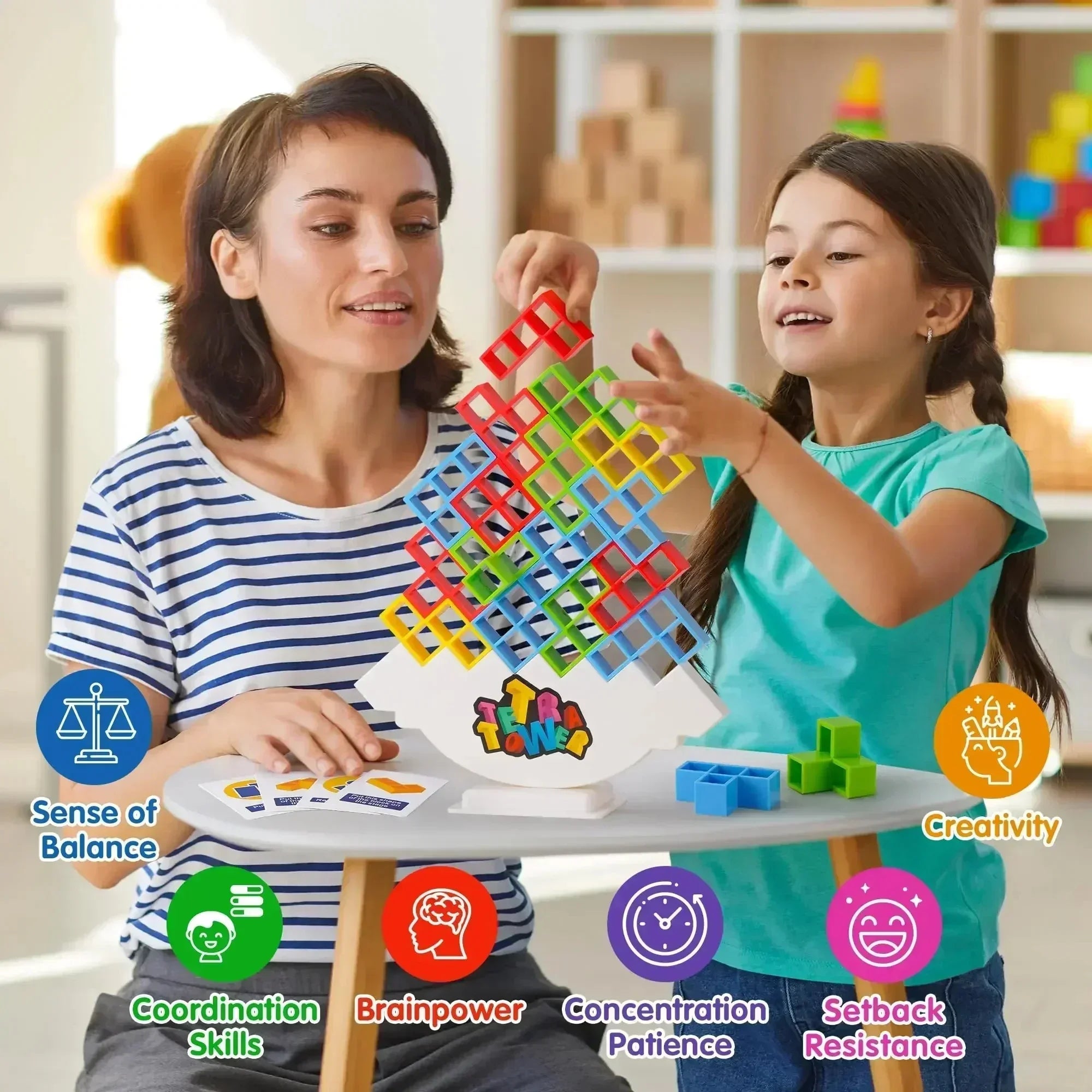 Tetra Tower Stacking Game - Family Fun & Skill