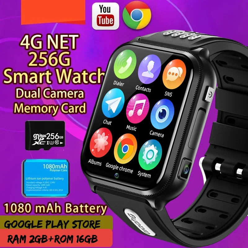 Android 9.0 4G GPS Smartwatch with Dual Camera and SOS for Kids