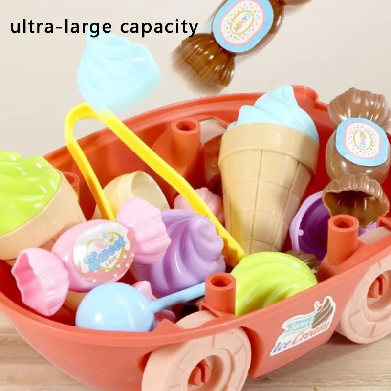 Children's Ice Cream Candy Trolley Cart Toy