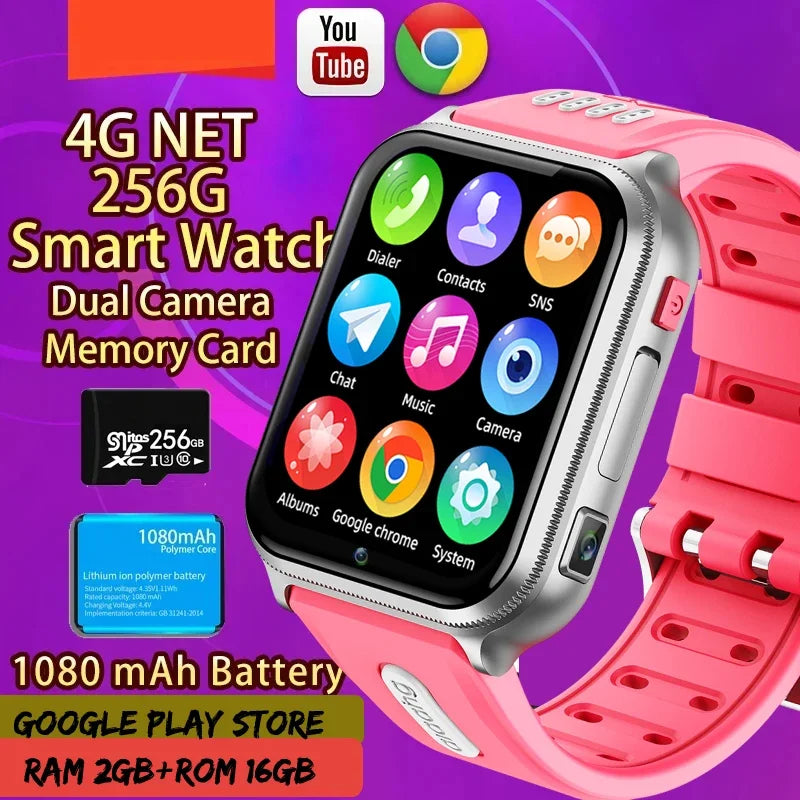 Android 9.0 4G GPS Smartwatch with Dual Camera and SOS for Kids