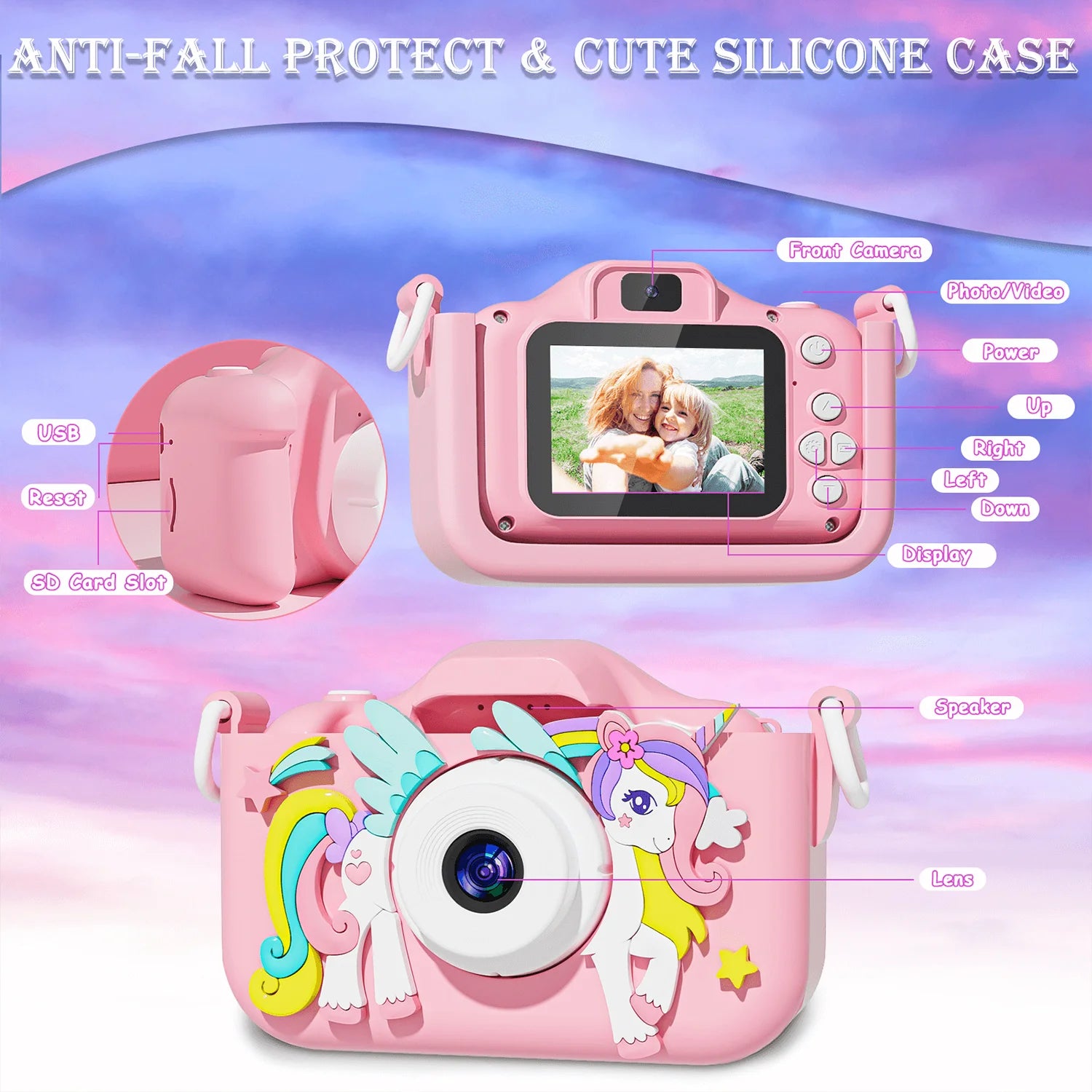 Mini Kid Camera Digital Camera Toys for Girls Boys 1080P HD