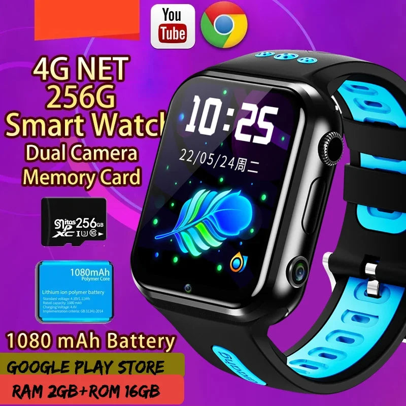 Android 9.0 4G GPS Smartwatch with Dual Camera and SOS for Kids