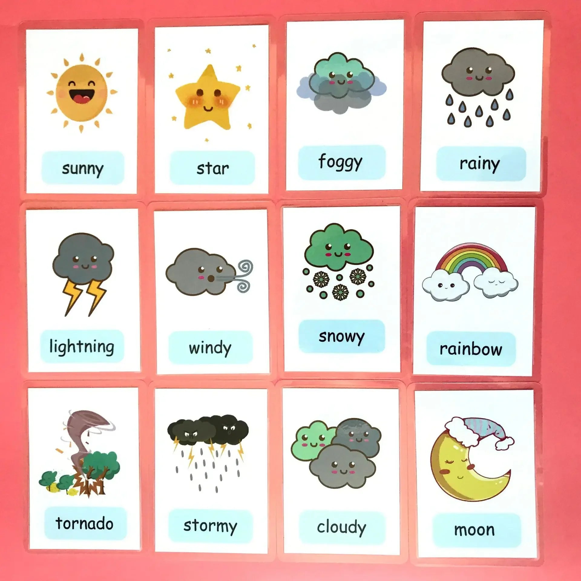 Montessori Learning Cards Set - English Word & Color Cognition