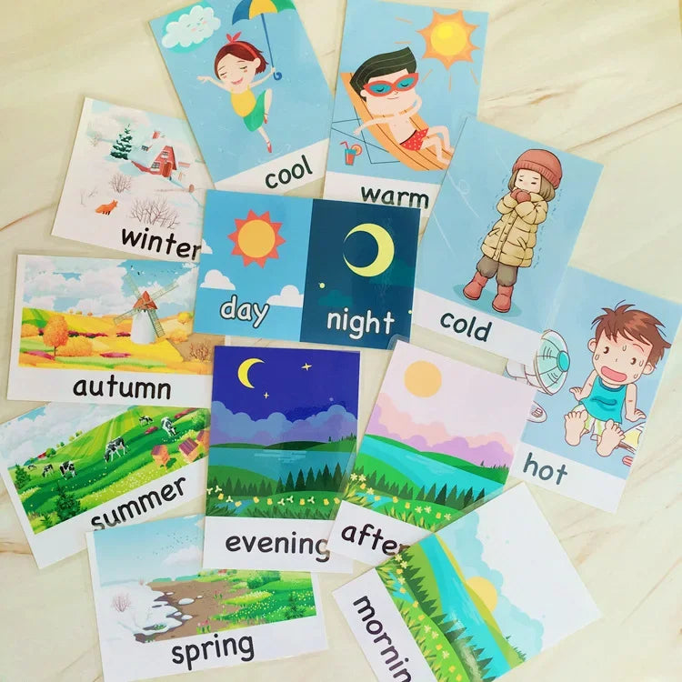 Montessori Learning Cards Set - English Word & Color Cognition