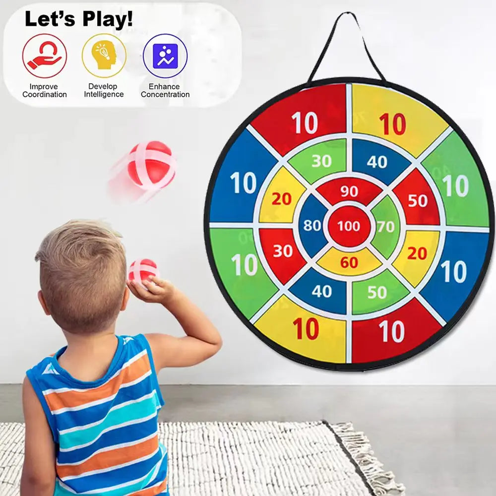 Large Sticky Ball Dart Board - Active Play Game for Kids & Family